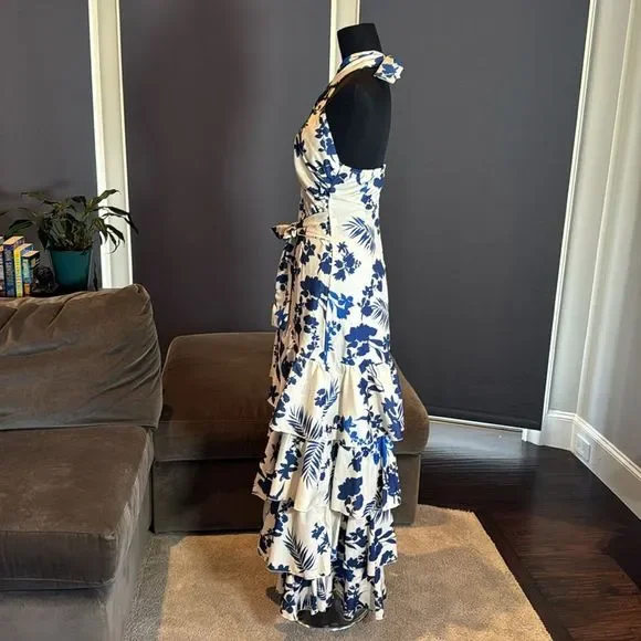 SOLD Women’s Summer Floral Halter Neck Maxi Dress with Ruffles Size L NWOT - Picture 6 of 13